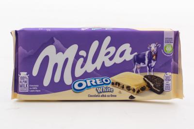 Белый шоколад Milka с печеньем Oreo 100 гр