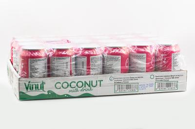 Напиток безалкогольный негазированный Vinut кокосовое молоко со вкусом Клубники 330 мл ж/б